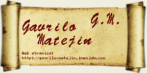 Gavrilo Matejin vizit kartica